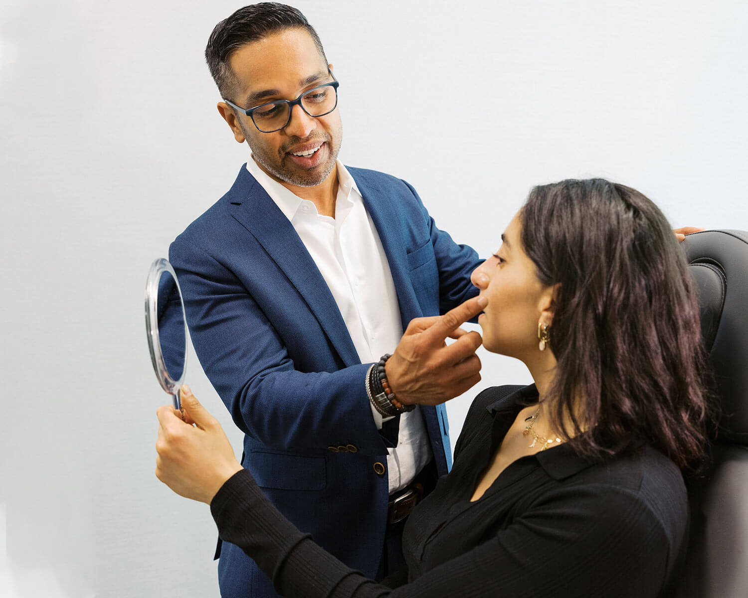 Dr. Sachin Parikh evaluating a patient