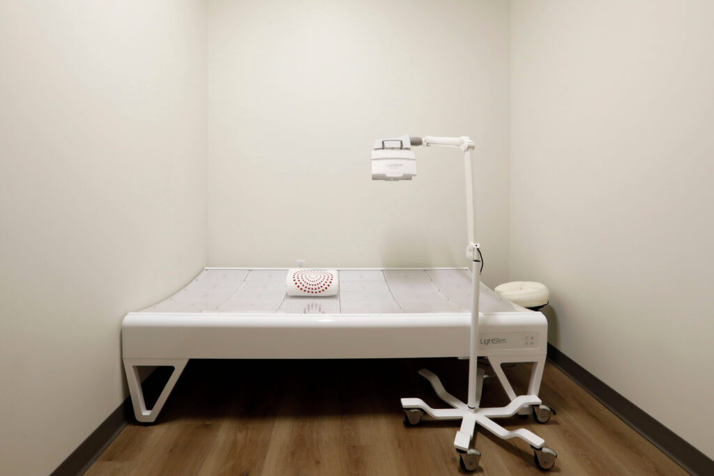 Treatment Room at the iO Clinic offering LED Red Light Therapy