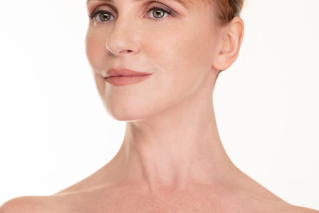 Beautiful woman with a long neck