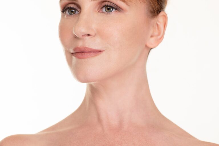 Beautiful woman with a long neck