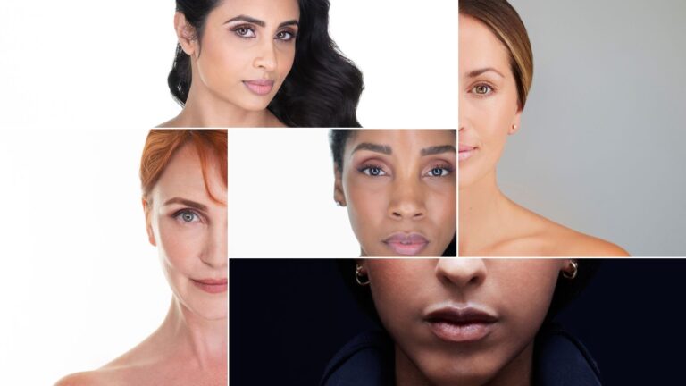 Different female faces depicting the Fitzpatrick Skin Scale at L&P Aesthetics